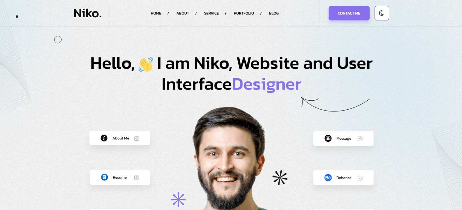 Niko – Personal Portfolio React.js Portfolio Template for Developers and Freelancers