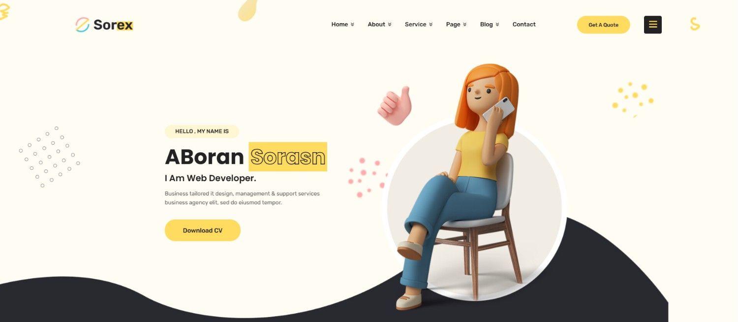 Sorex – Creative Agency React.js Portfolio Template for Modern Portfolios