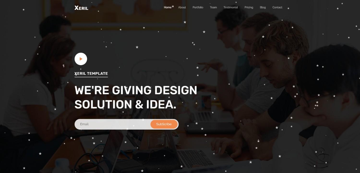 Xeril – One Page React.js Portfolio Template for Freelancers and Developers