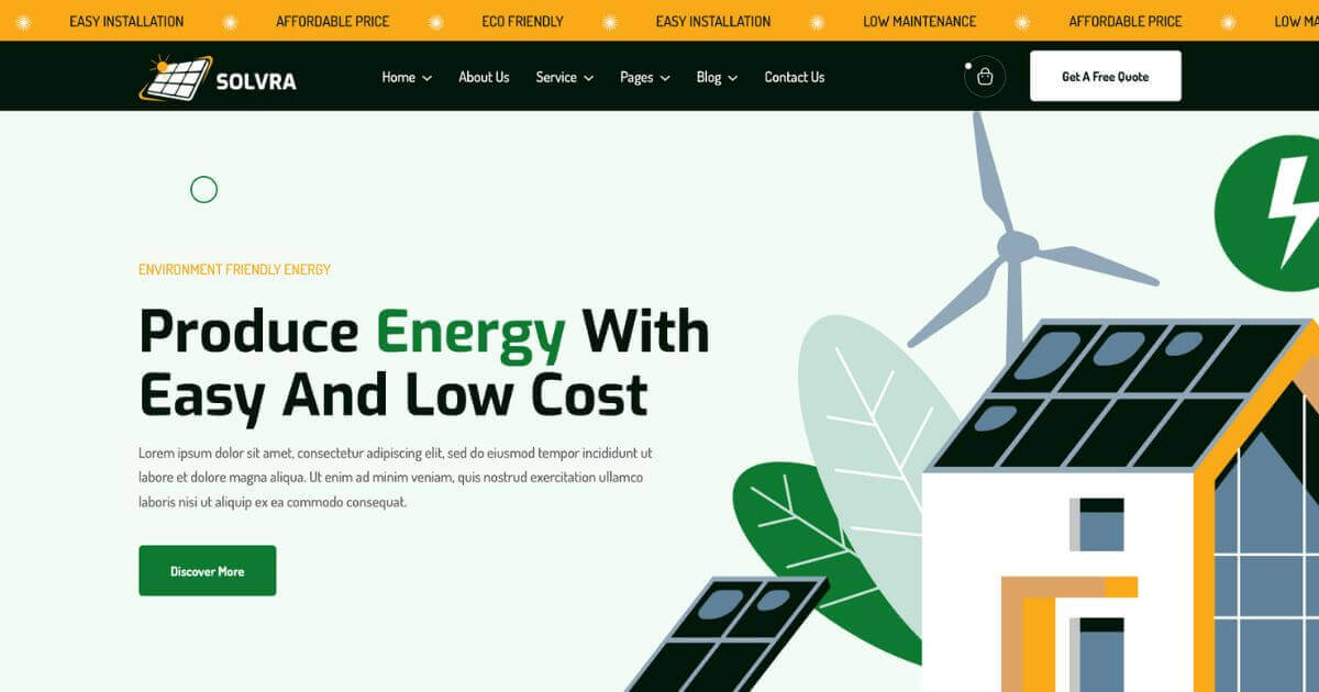 Solar Business WordPress Theme