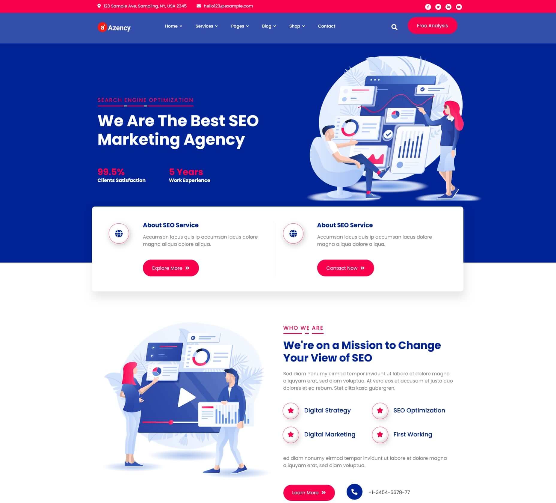 Responsive Next.js agency website template design preview