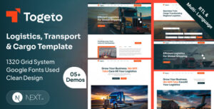 Responsive logistics website template for freight brokers and shipping companies
