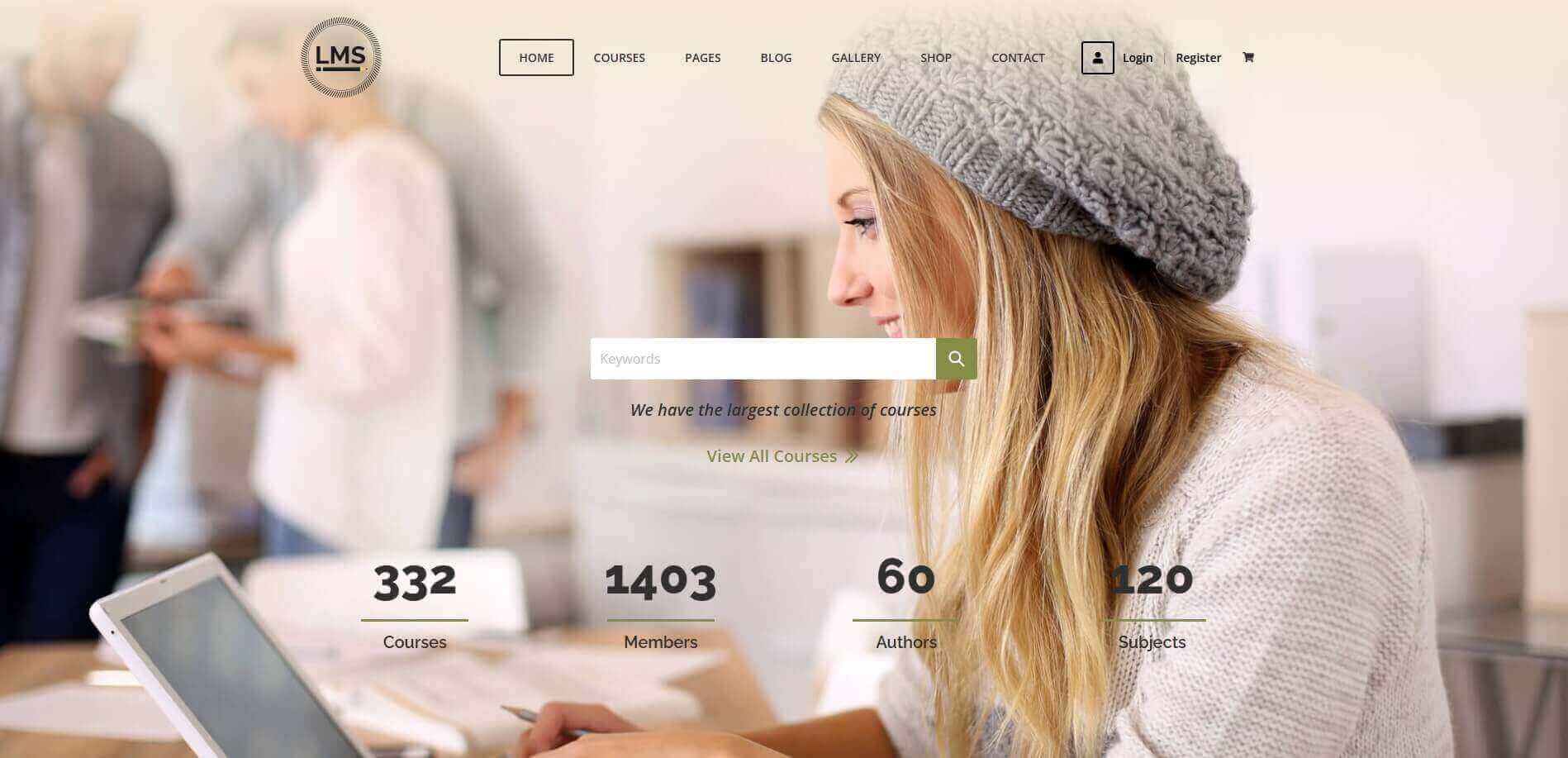 LMS Education WordPress Theme course management layout for online learning websites