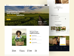 “Free agriculture website template design” “Organic farm landing page UI” “Sustainable agriculture web template”