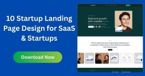 Modern startup landing page on desktop and mobile screens with clean design