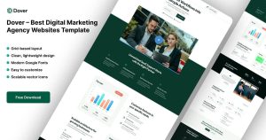 Dover SaaS Template showcasing the best digital marketing agency websites with modern design and responsive layout