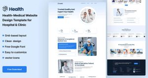Health-Medical Website Design Template for Hospitals and Clinics - Fully responsive and customizable healthcare website design for medical professionals.