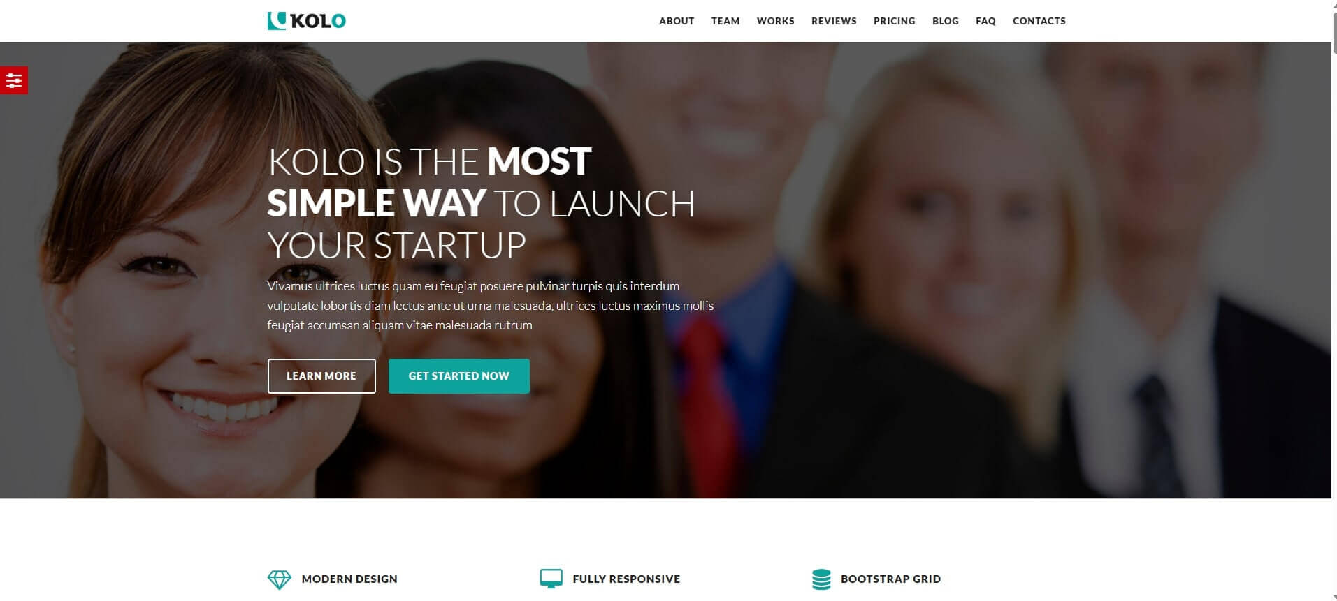 Kolo premium landing page template with interactive hero section and animated elements