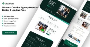 Webnex offers a professional agency website design with a creative landing page for agencies, startups, and modern business websites.