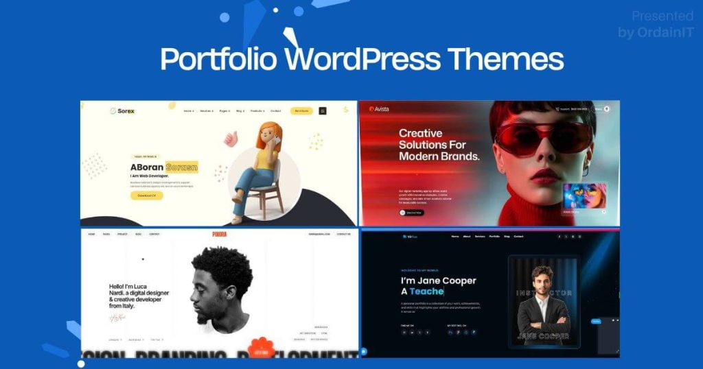 Clean and responsive portfolio WordPress themes designed for showcasing creative work