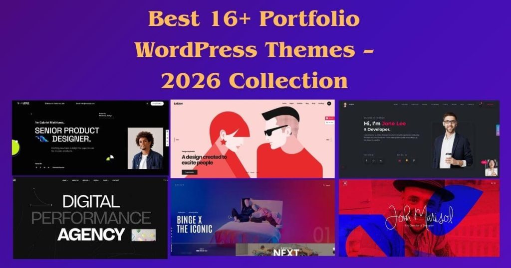 Portfolio WordPress themes 2026 collection for designers, freelancers, and agencies to showcase work