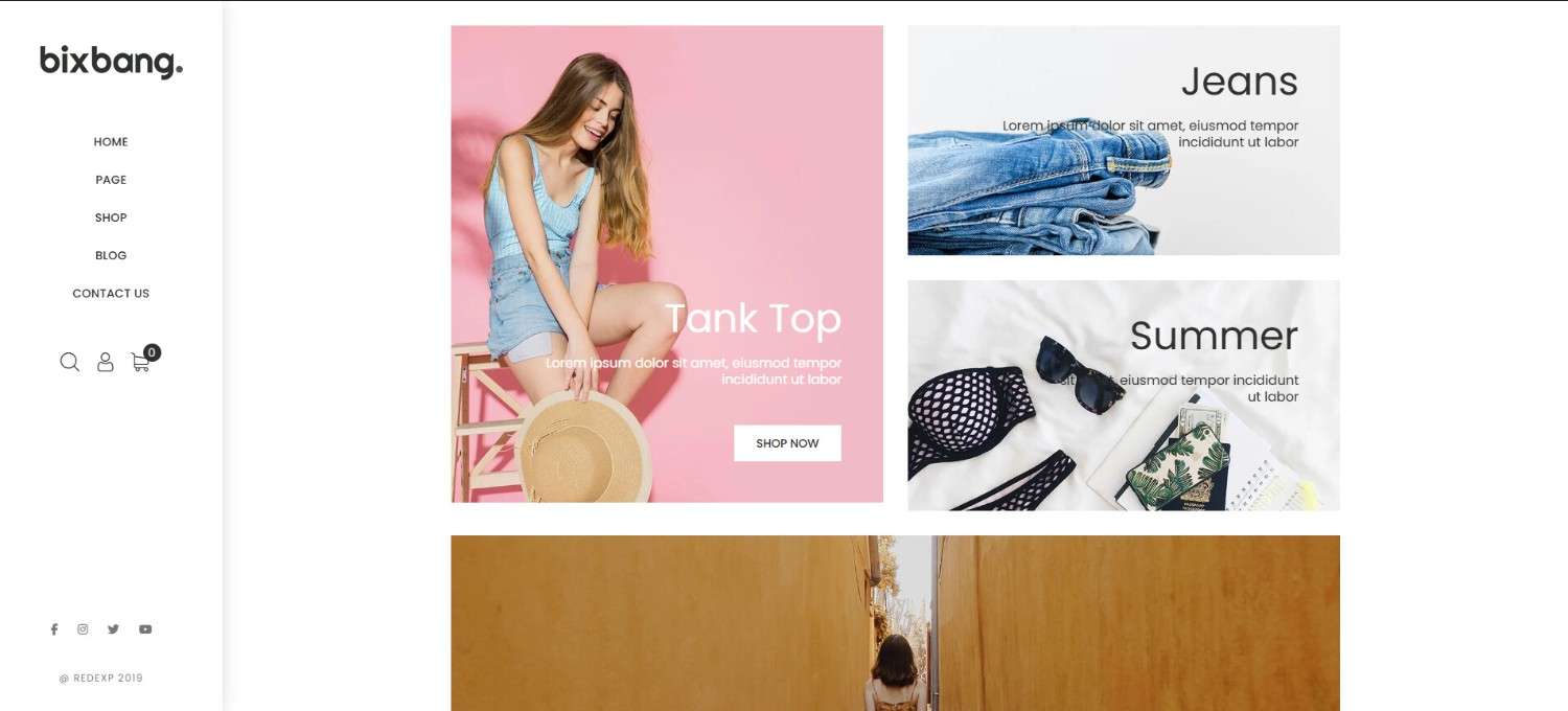 17+ Top Minimalist WordPress Themes for Professional Sites Bixbang minimalist WordPress themes eCommerce homepage with product showcase