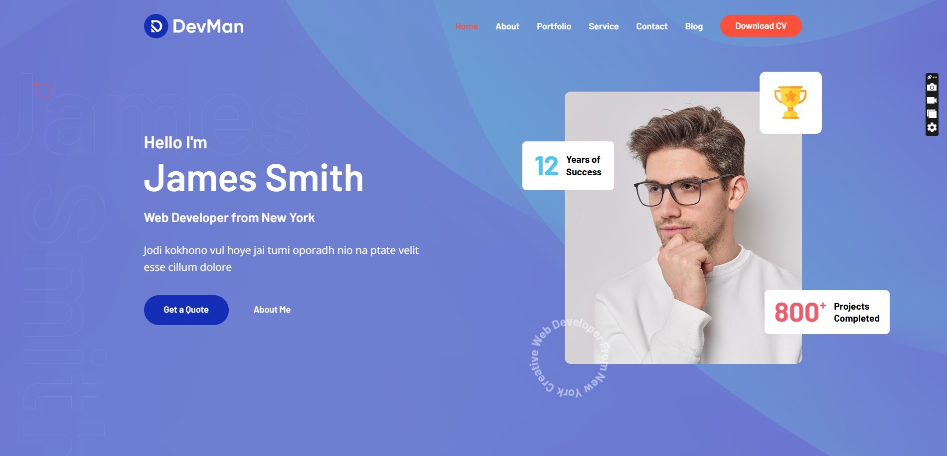 13 Best React Portfolio Template For Freelancer & Creatives Devman React Portfolio Template for developers and freelancers personal website