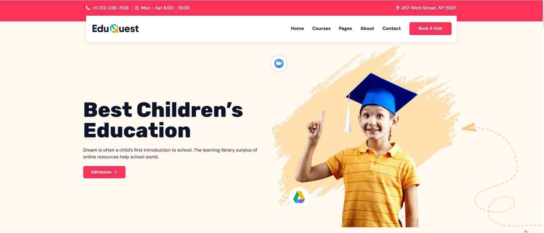 LMS WordPress themes website layout for online learning platform