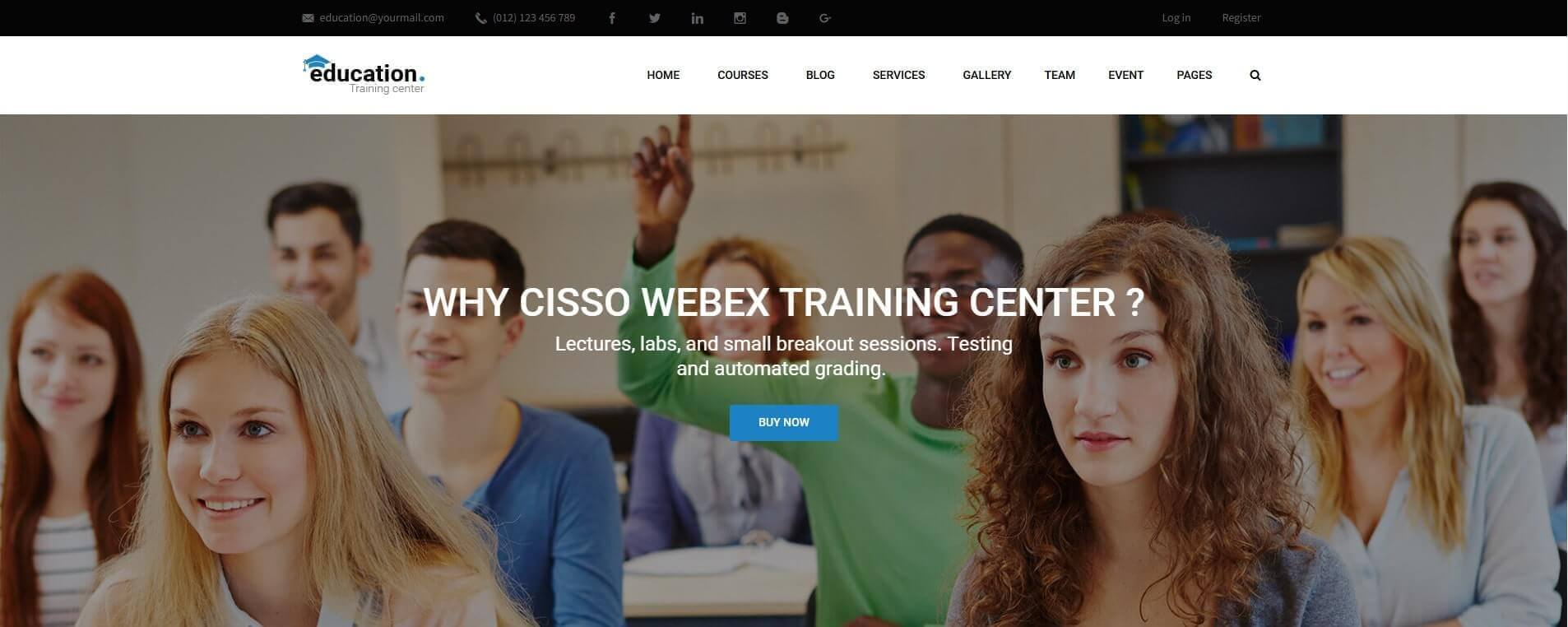 LMS WordPress themes website layout for online learning platform