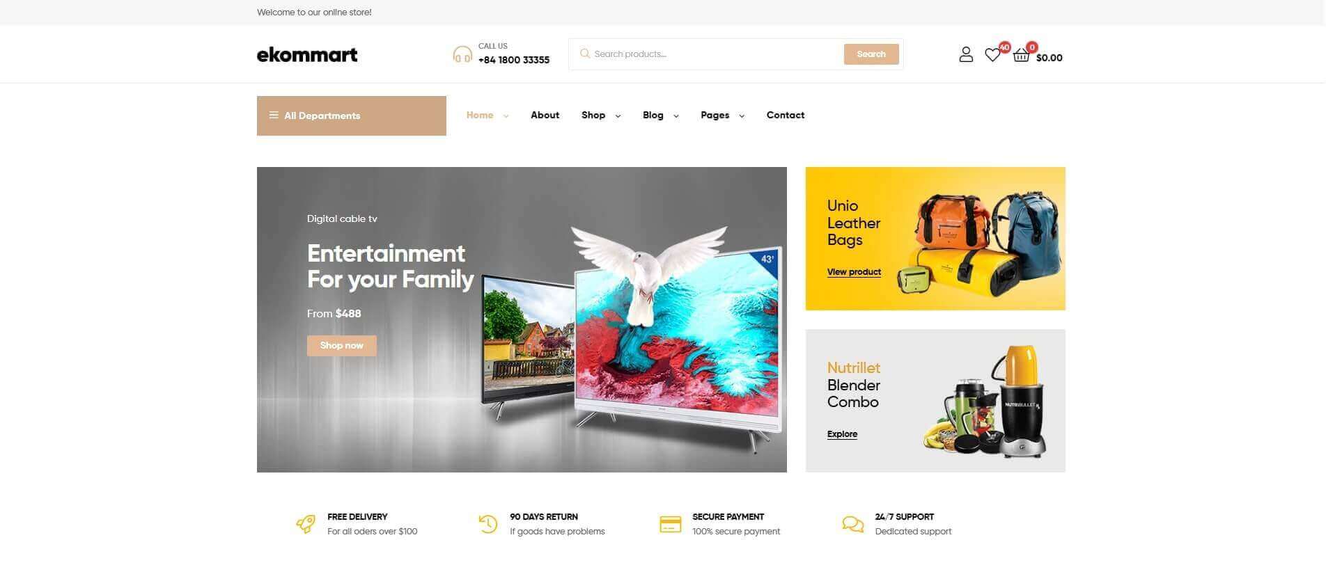 ekommart all in one wordpress ecommerce theme for online store
