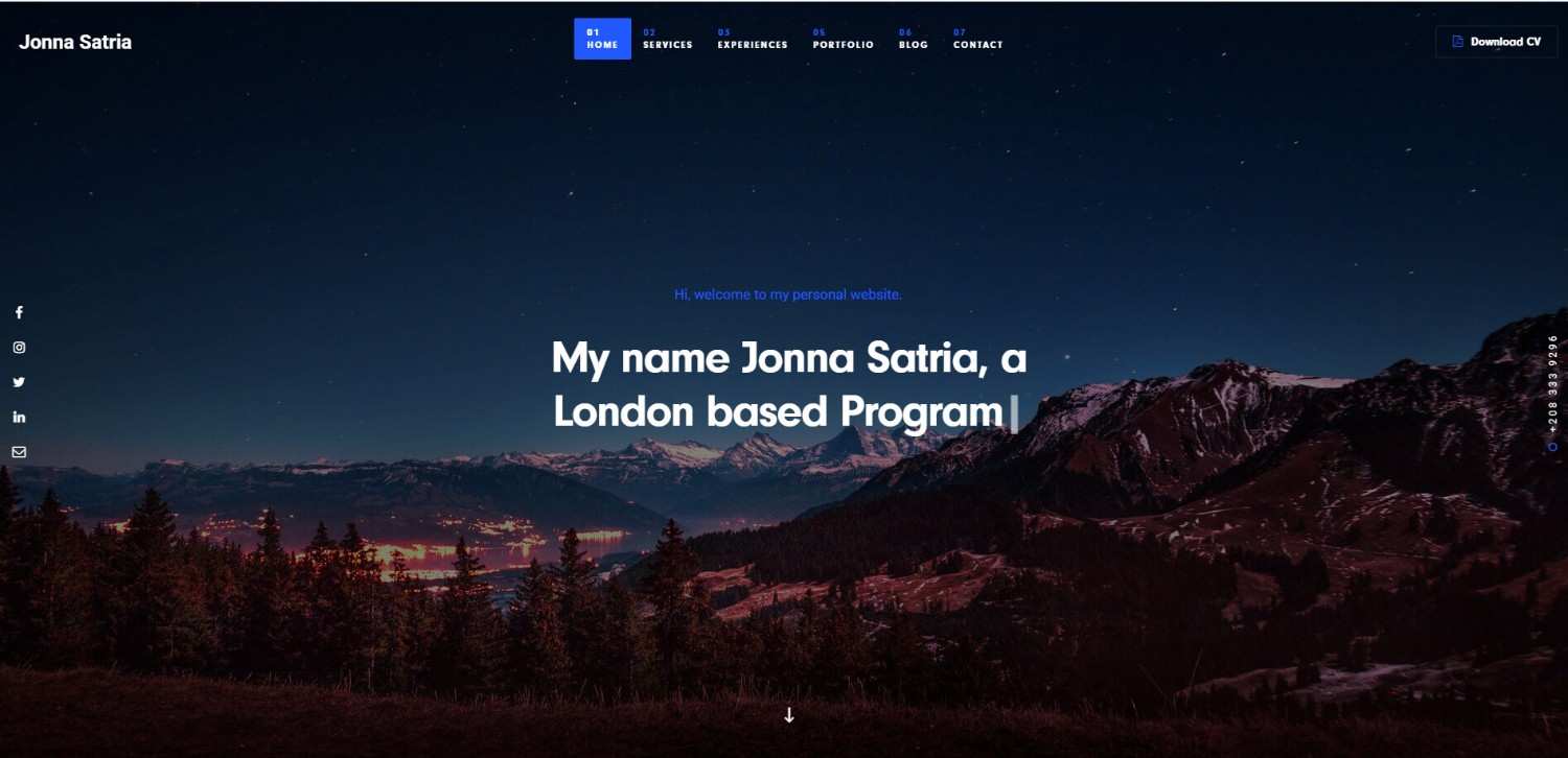 Jonna – versatile free portfolio website templates for personal and resume portfolios