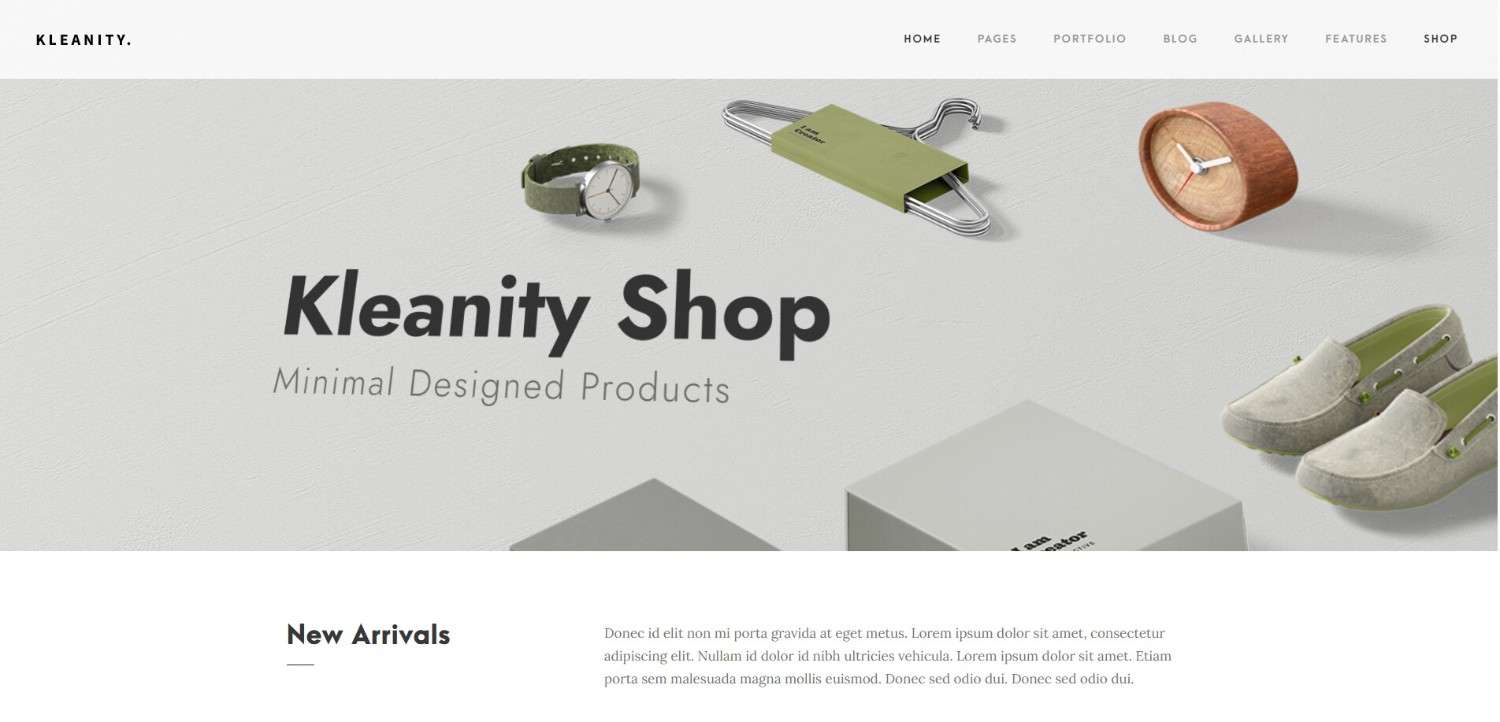 17+ Top Minimalist WordPress Themes for Professional Sites Kleanity minimalist WordPress themes clean portfolio homepage with modern typography