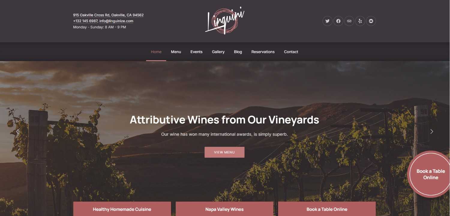 Best 11 Restaurant WordPress Themes Top Picks 2026 Linguini restaurant WordPress theme for Italian restaurants, pizza shops, and café websites.