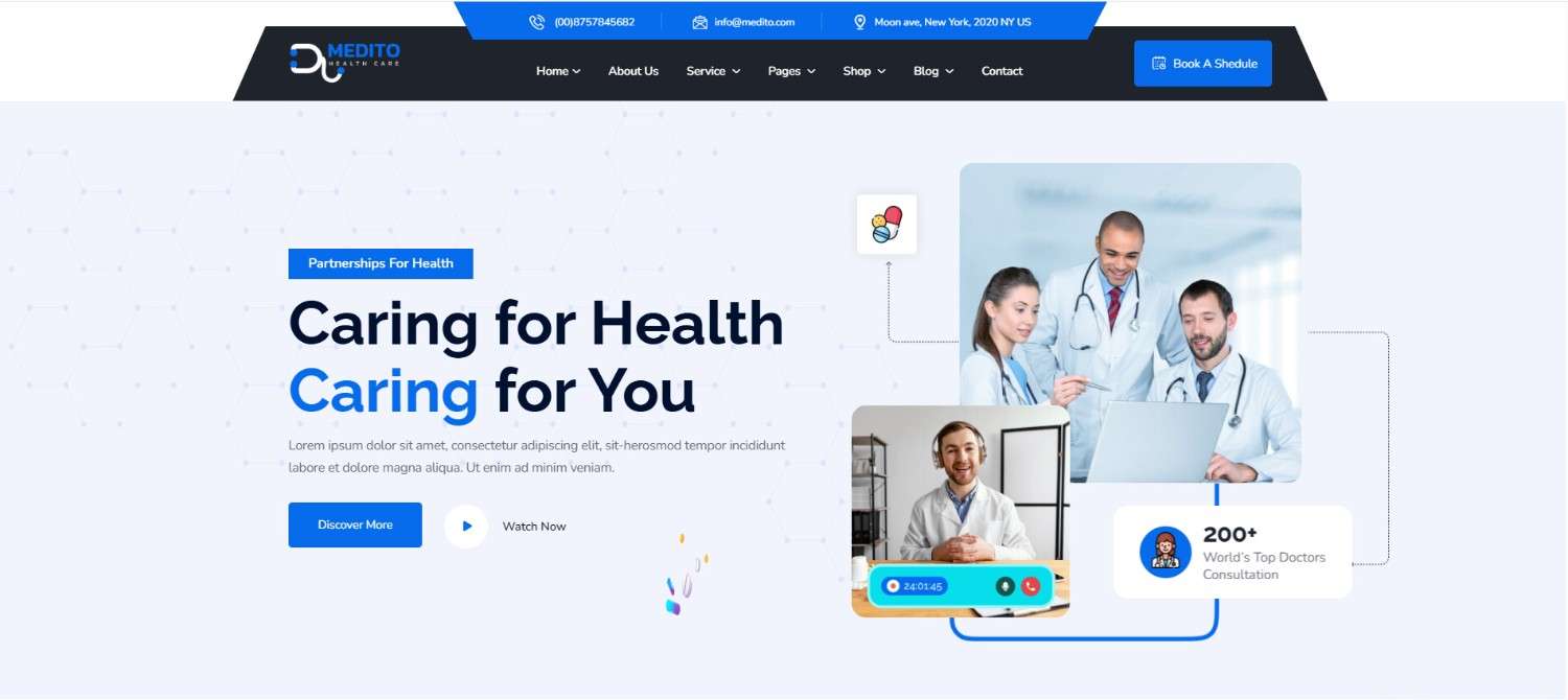 17+ Top Minimalist WordPress Themes for Professional Sites Medito minimalist WordPress themes medical layout for clinics with modern interface