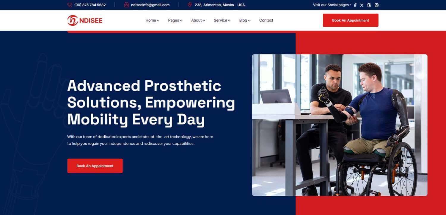 NDISEE React template for NDIS, kids, and child care websites – free React templates example with RTL support