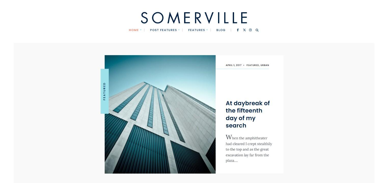 17+ Top Minimalist WordPress Themes for Professional Sites Somerville minimalist WordPress themes writer blog with clean typography
