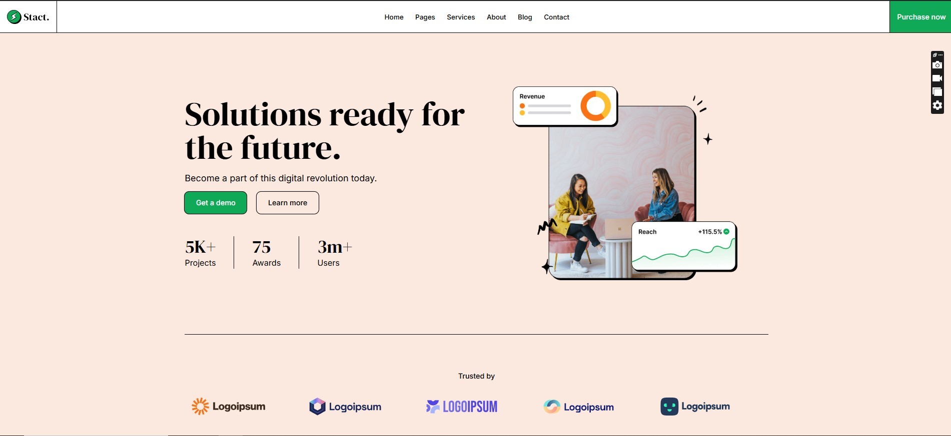 13 Best React Portfolio Template For Freelancer & Creatives Stact React Portfolio Template for digital agency and creative professionals