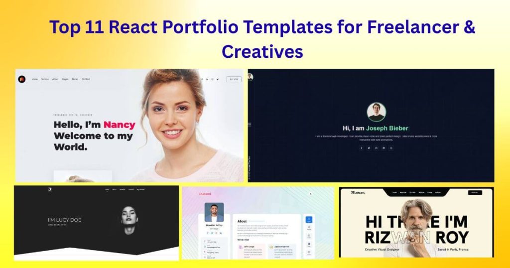 Top 11 React Portfolio Template for freelancers to build modern, professional portfolios