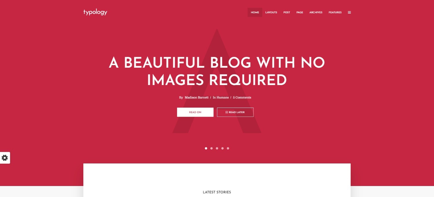 17+ Top Minimalist WordPress Themes for Professional Sites Typology minimalist WordPress themes blog with typography-focused layout