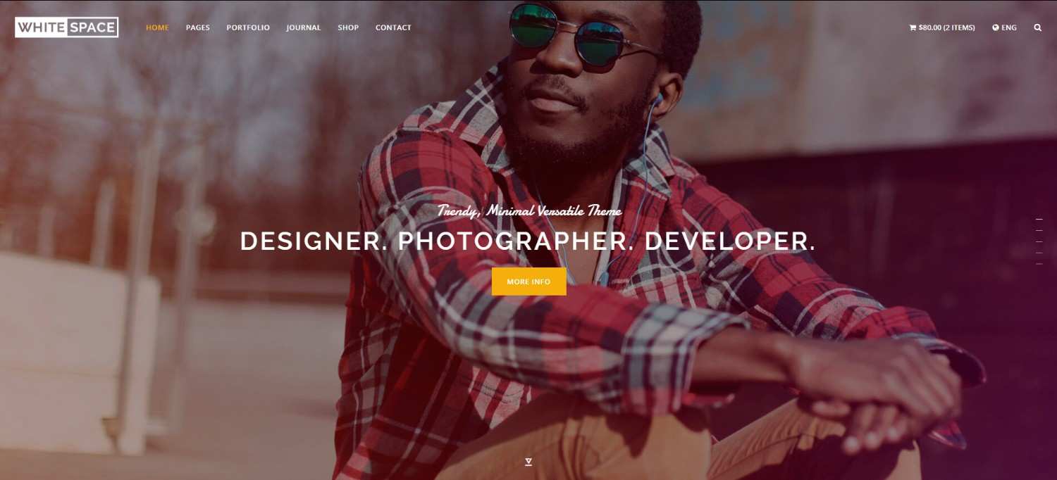 WhiteSpace – agency portfolio free portfolio website templates with minimalist design