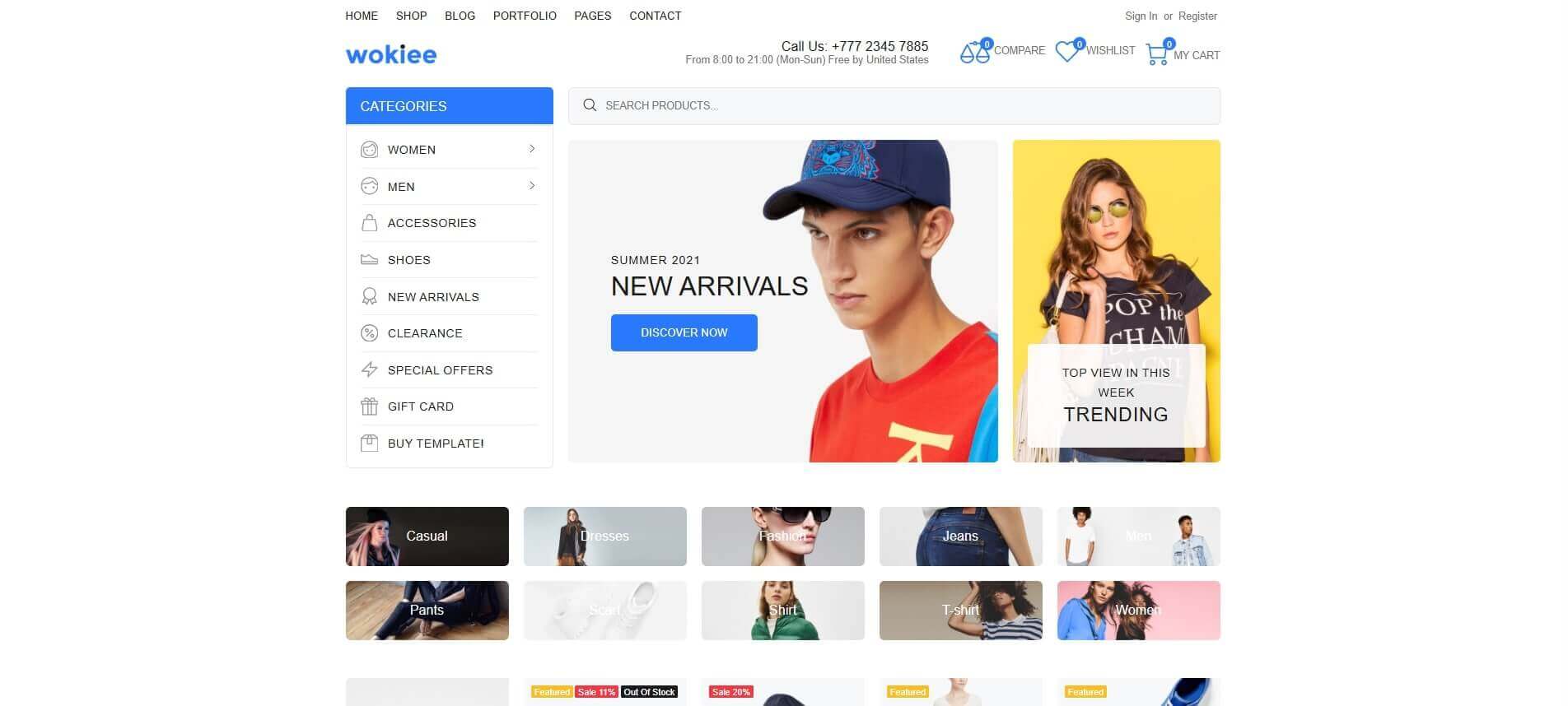 Top React Ecommerce Templates for Ecommerce Stores 2026 Wokiee – Multipurpose React Ecommerce Template