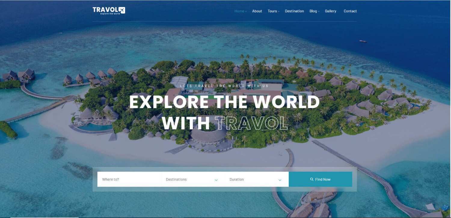 Cruise responsive travel website theme for tour agencies