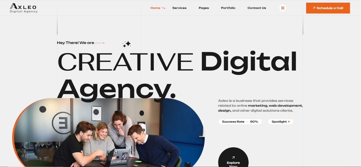Axleo digital agency WordPress themes with sleek portfolio layout and SEO friendly website design