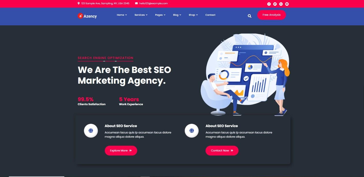 Azency – Marketing and eCommerce agency WordPress themes template