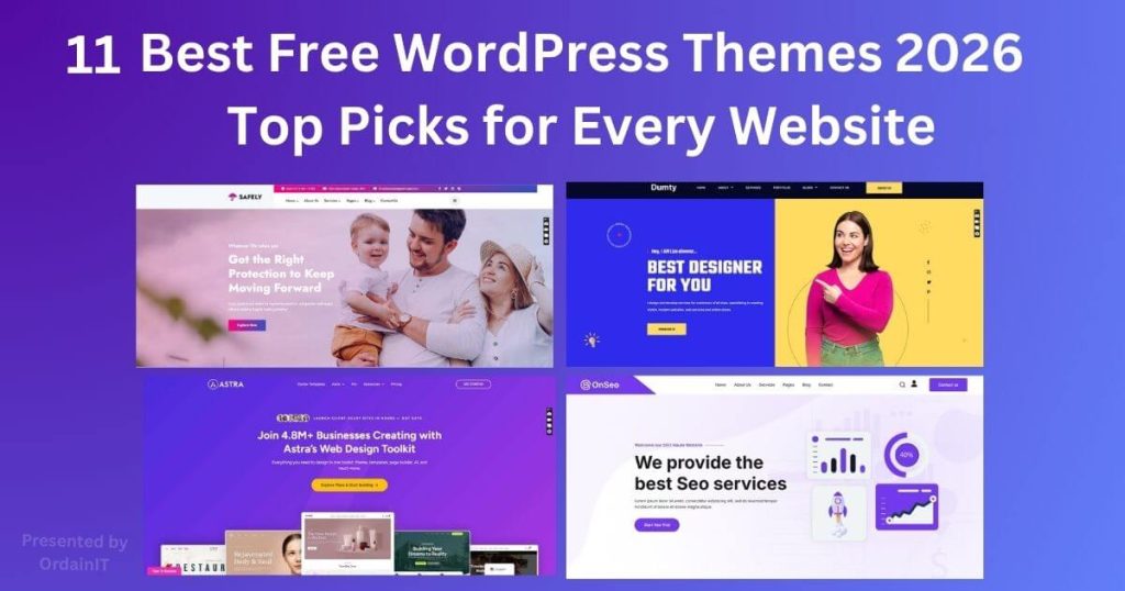 11 best free wordpress themes 2026 comparison for blogs business and eCommerce websites