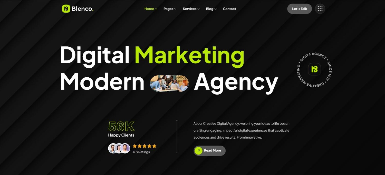 Blenco – Creative agency WordPress themes template for digital agencies