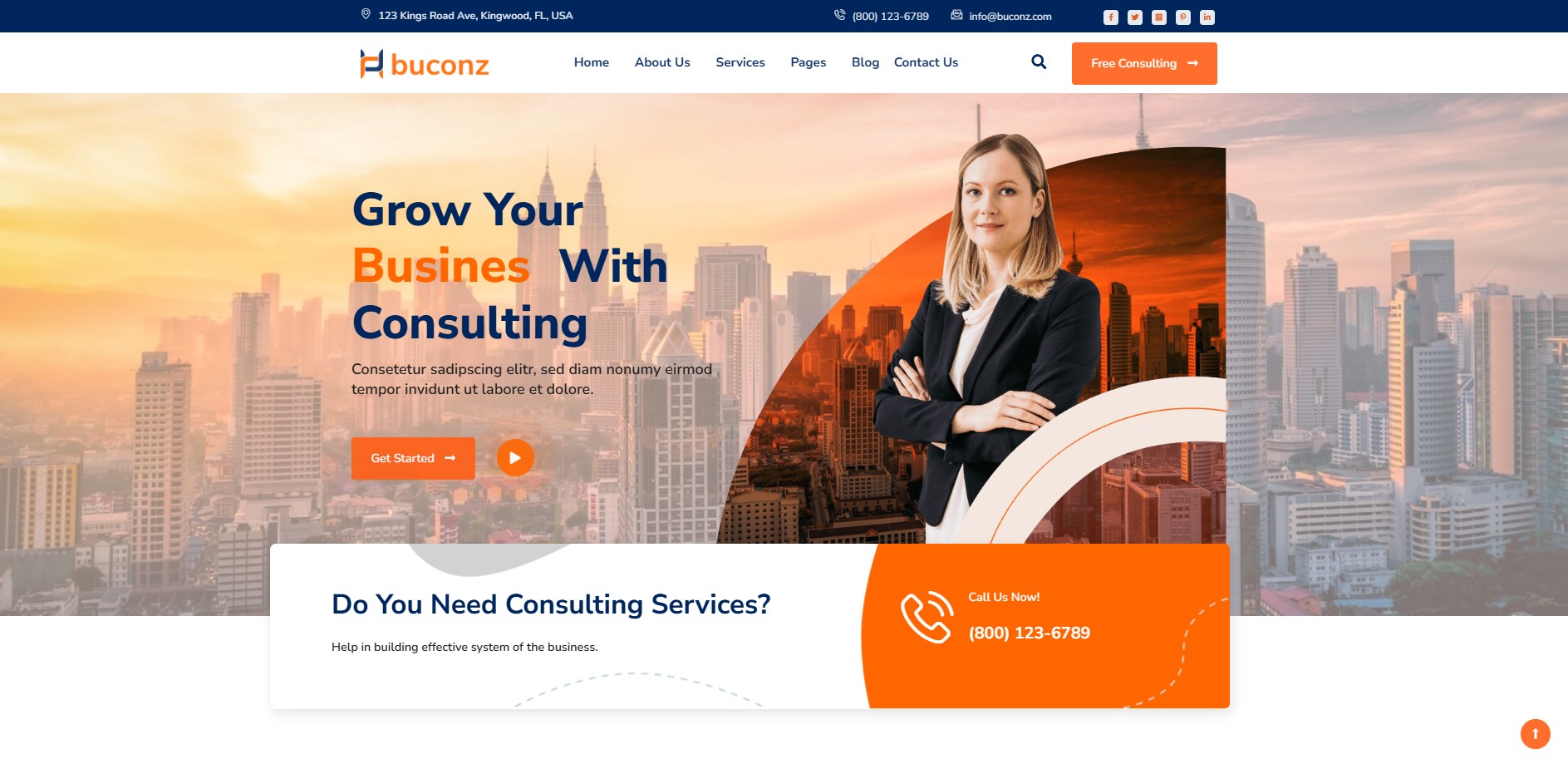 "Buconz multi-purpose consulting business portfolio HTML template"