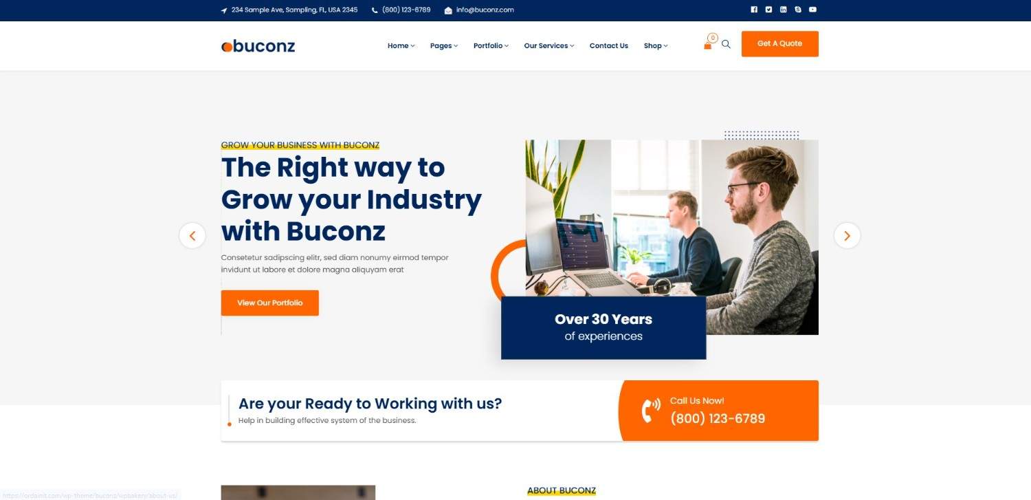 5 Best Consulting WordPress Themes for professional services “Buconz multipurpose WordPress theme – flexible and SEO-friendly consulting WordPress themes with appointment booking”
