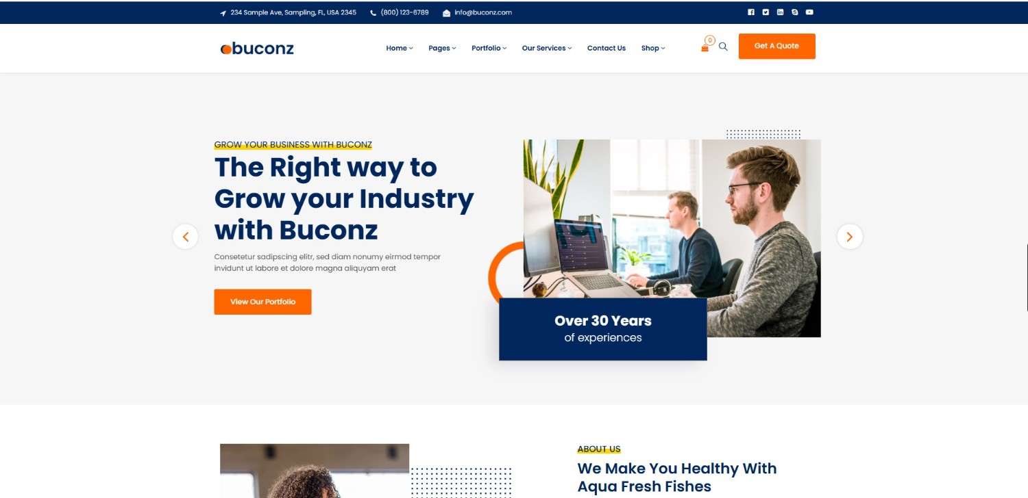 15 Top WordPress Themes for Business | Best Picks 2026 "Buconz – The Ultimate Multipurpose WordPress Theme: One of the top WordPress themes for businesses and creatives with drag-and-drop customization features."