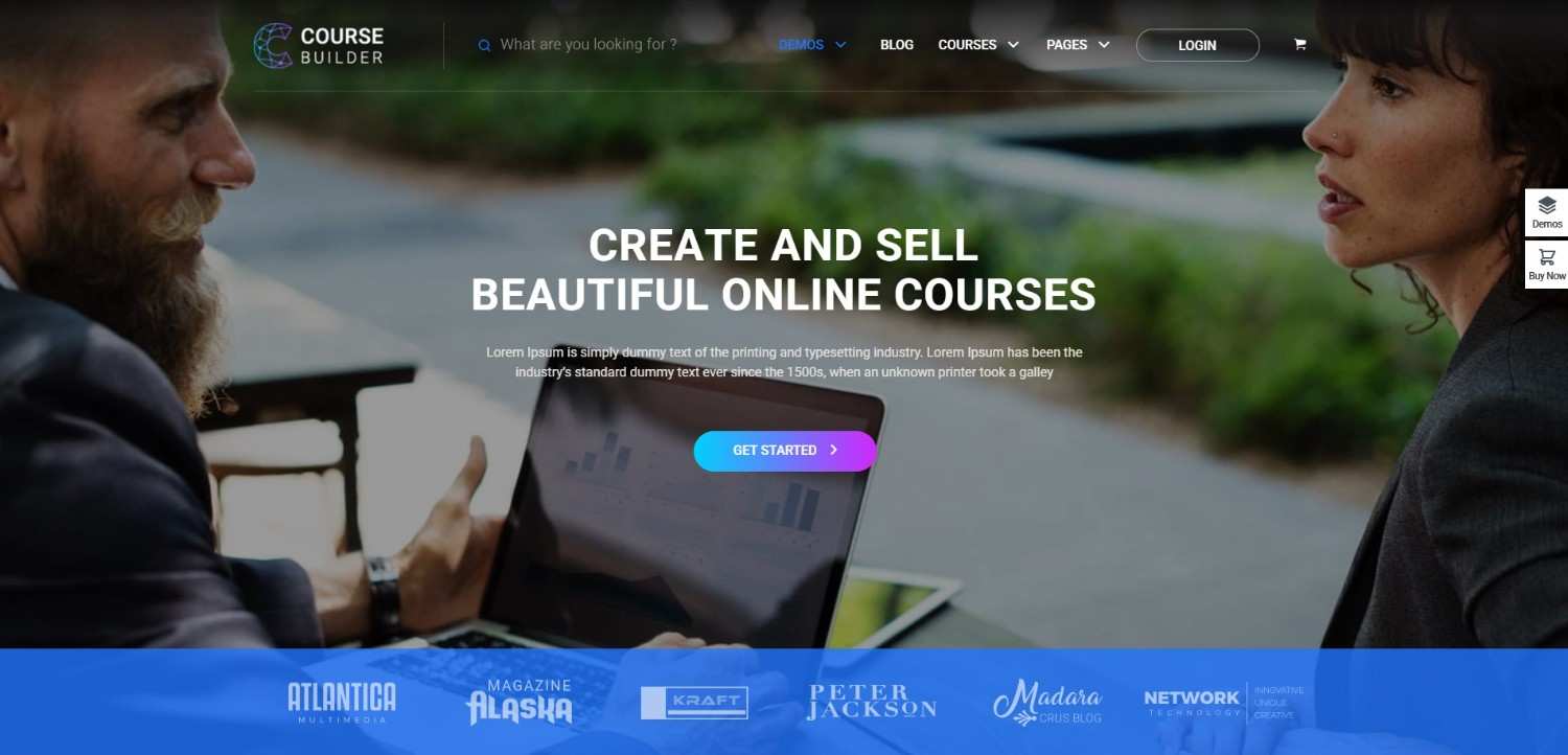 Course Builder – "Course Builder fully responsive online course WordPress themes with quizzes and WooCommerce support"