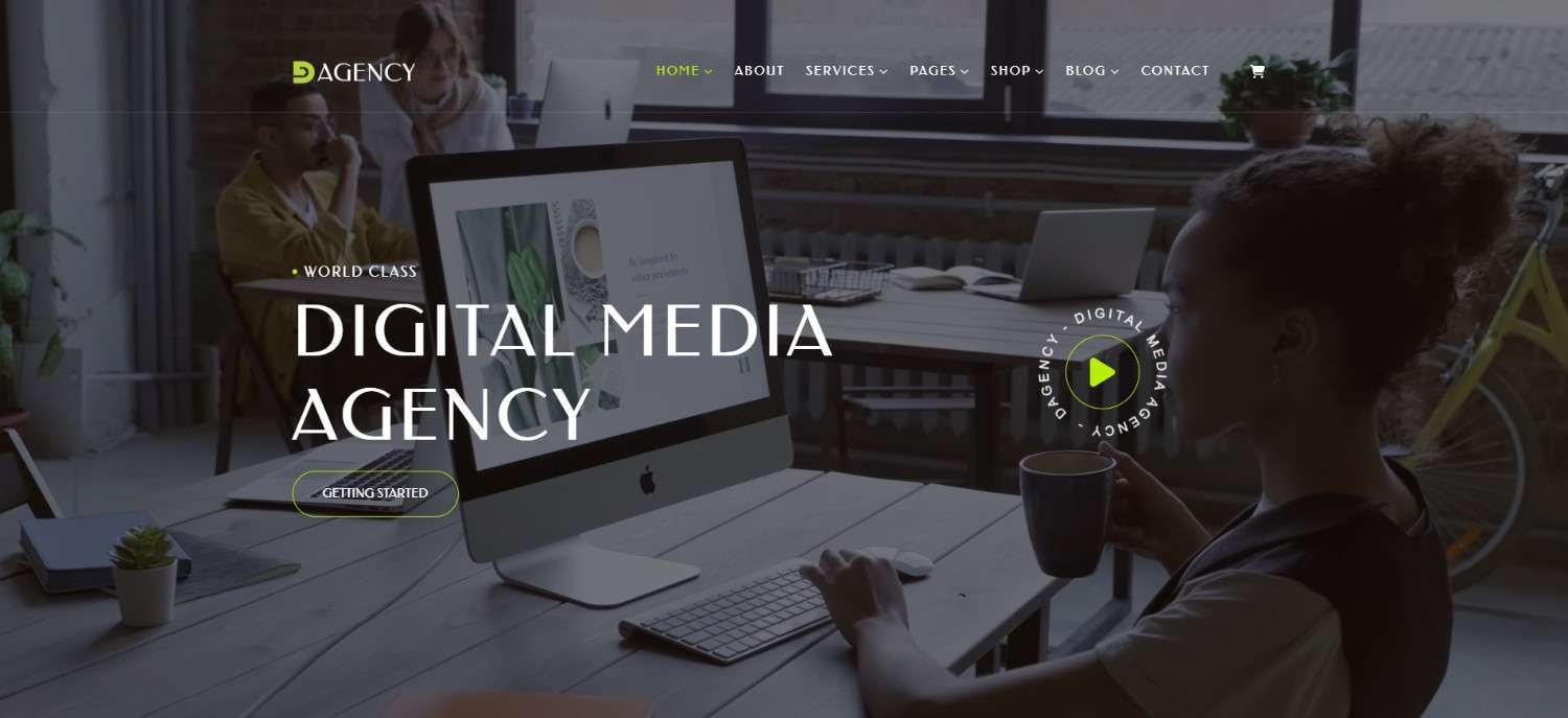 Dagency digital agency WordPress themes with customizable layout and SEO friendly business website design