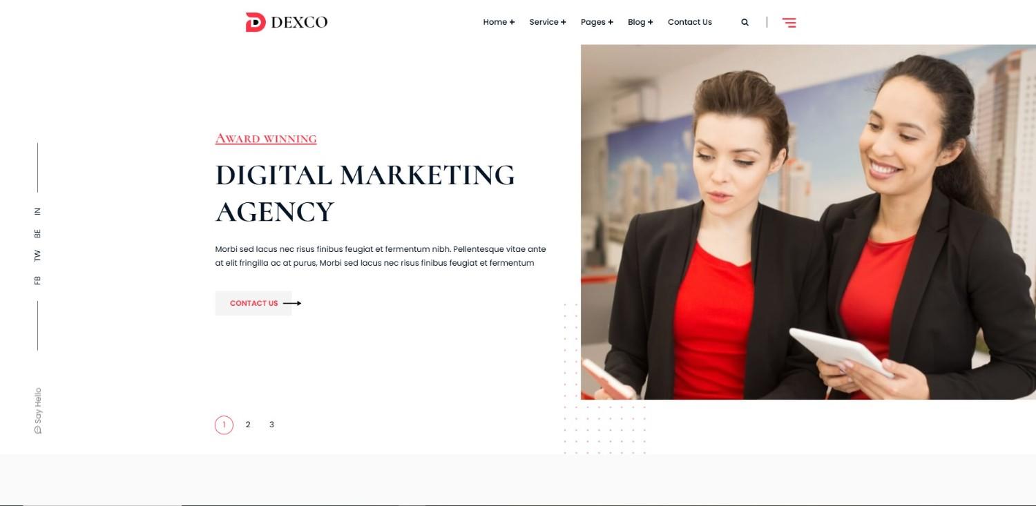 Dexco – Free agency WordPress themes for startups and small businesses