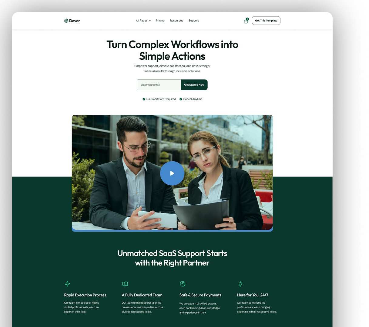 20+ Best Free Figma Website Templates for Your Projects "Dover free Figma website template for digital marketing agency websites"