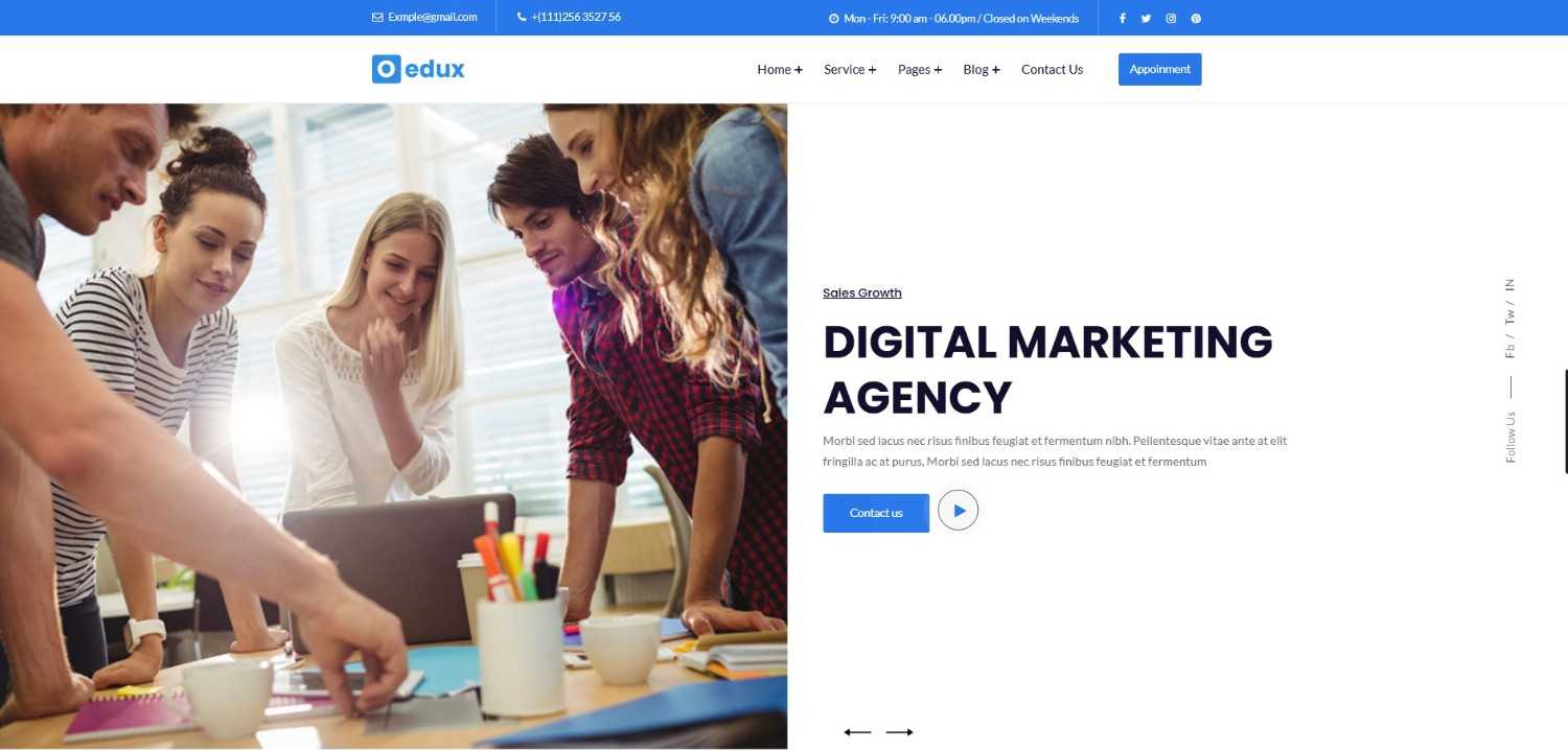 Edux – Digital agency WordPress themes template for creative businesses