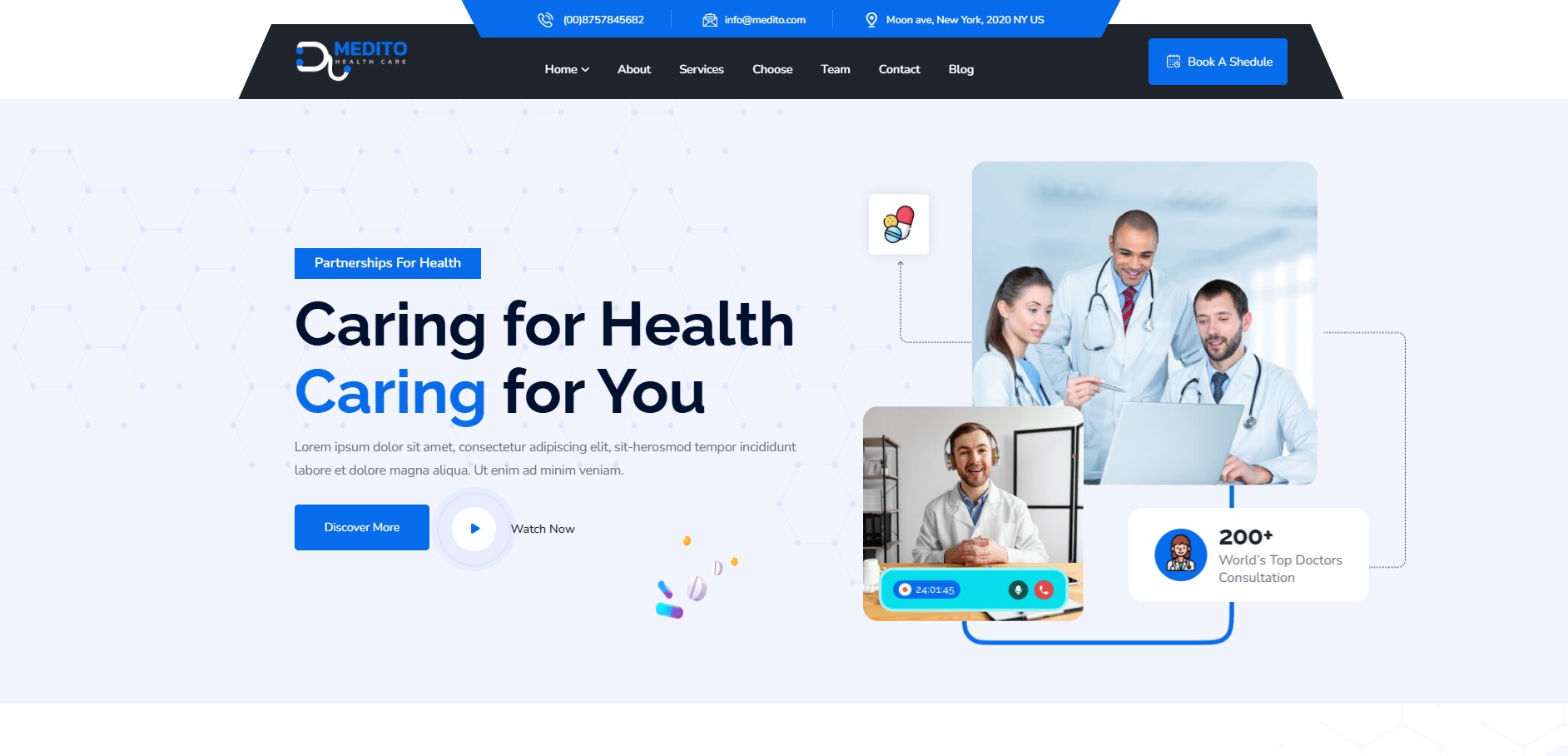 Medito – Fastest Themes for WordPress for health, medical, and clinic websites
