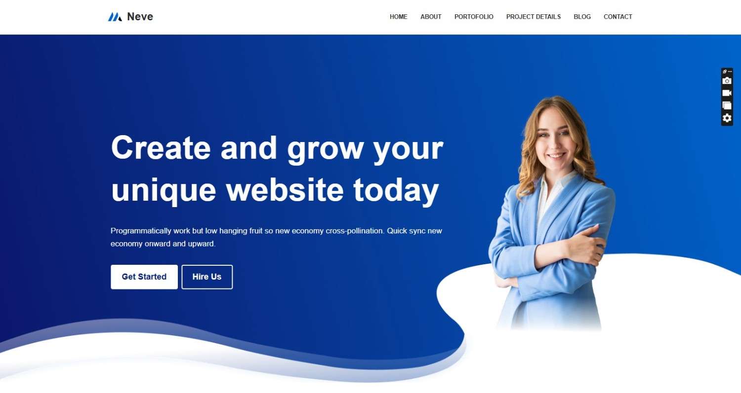 Neve free WordPress website screenshot – modern, responsive, and SEO-friendly, one of the best WordPress themes free.