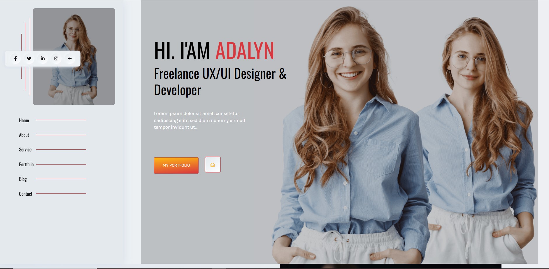 "Norium personal portfolio HTML template – customizable and responsive"