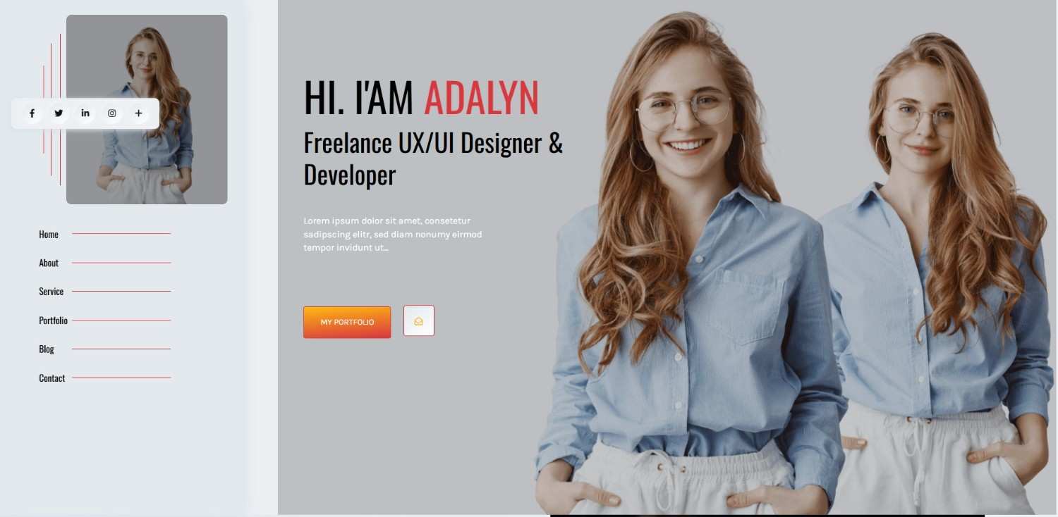 "Norium Personal Portfolio Website Template HTML Free Download - Sleek, professional design with responsive layout for displaying skills and projects."