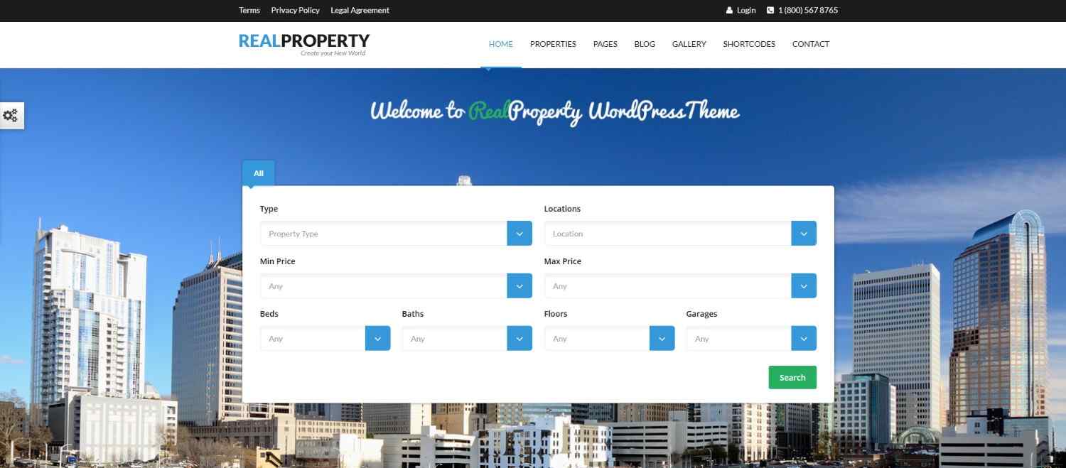 Real Property real estate website templates for WordPress with customizable property listings and SEO optimization