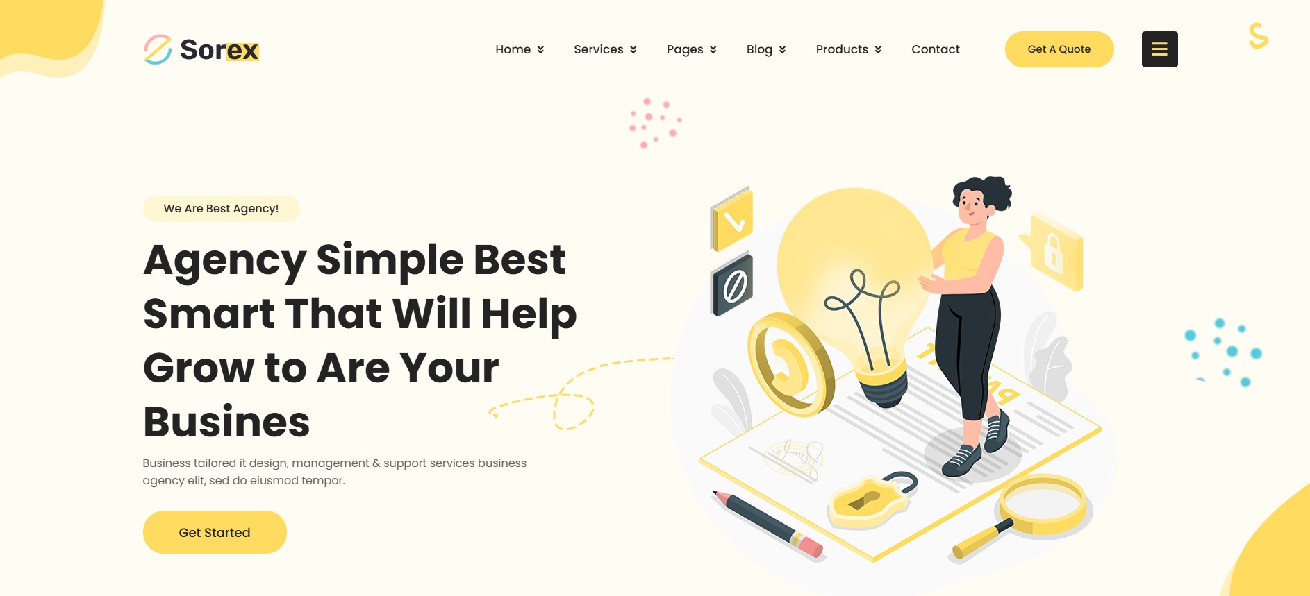 "Sorex creative agency and personal portfolio HTML template with modern design"